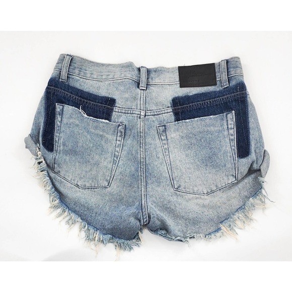 ONE TEASPOON Denim Shorts Blue Storm Bandits Size 26 NEW MSRP $118 - Picture 2 of 8
